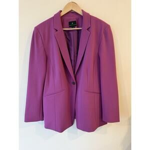 Worthington Women’s Lilac jacket long sleeves pockets 1 button Closure SZ XL